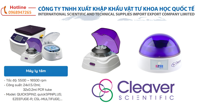 Máy ly tâm chính hãng CLEAVER SCIENTIFIC - ANH