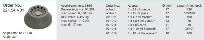 Máy ly tâm 12 ống x15ml 6.000 vòng/phút Hermle Z 206 A 
