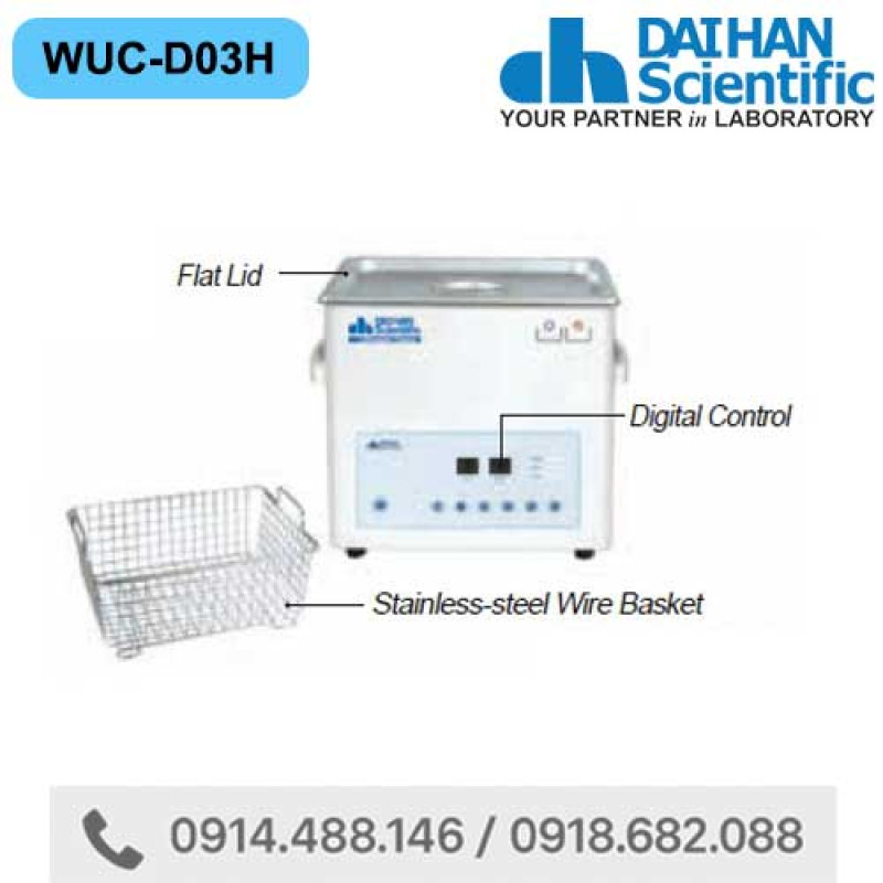 Bể rửa siêu âm digital 3,3 lít DAIHAN WUC-D03H