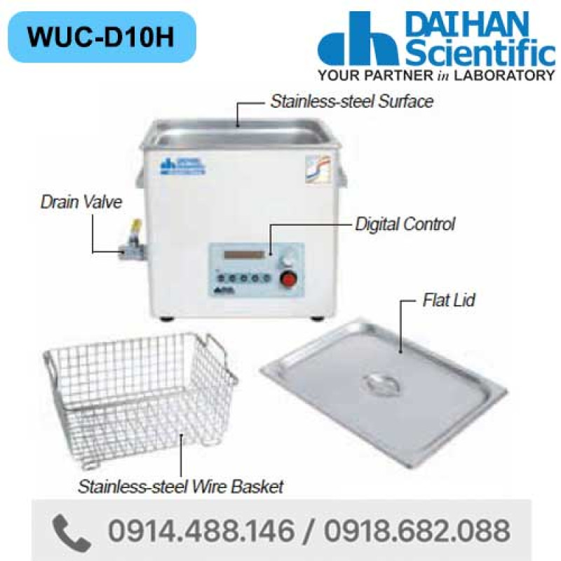 Bể rửa siêu âm digital 10 lít DAIHAN WUC-D10H
