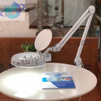 Kính lúp 10X kẹp bàn STECH tiêu chuẩn Quốc Tế 8066A-10X (thấu kính trắng, tròn)