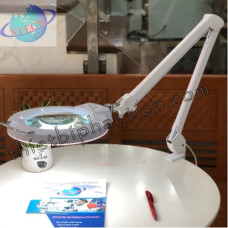 Kính lúp kẹp bàn STECH tiêu chuẩn Quốc Tế 8066A-5X-L (thấu kính xanh, tròn to, điều chỉnh độ sáng, loại xịn)