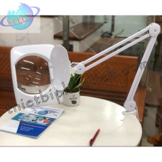 Kính lúp kẹp bàn STECH tiêu chuẩn Quốc Tế 8066A-5X-V (thấu kính trắng, vuông, điều chỉnh độ sáng, loại xịn)