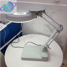 Kính lúp công nghiệp để bàn, thân gập, gương tròn LT-86C 8X LED