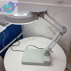 Kính lúp công nghiệp để bàn, thân gập, gương tròn LT-86C 5X LED