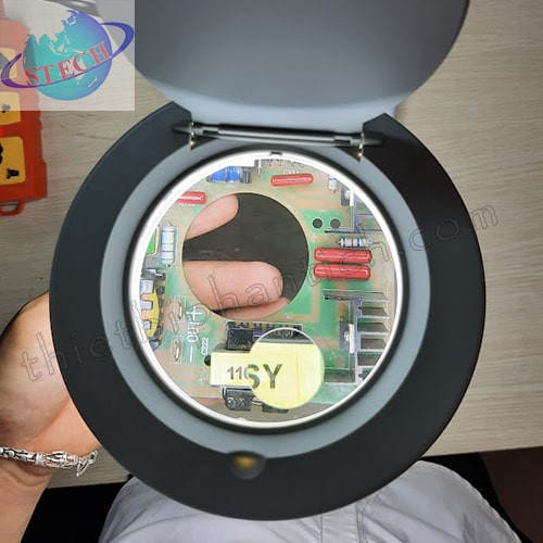 Kính lúp công nghiệp để bàn, thân gập, gương tròn LT-86C 5X Huỳnh Quang 