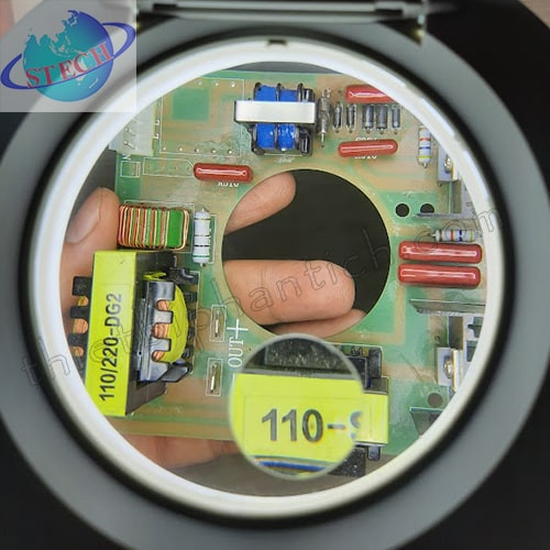 Kính lúp công nghiệp để bàn, thân cọc, gương tròn LT-86B 20X Led 