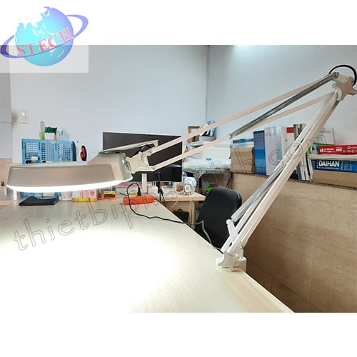 Kính lúp kẹp bàn, thân gập, gương tròn LT-86A 3X Huỳnh quang
