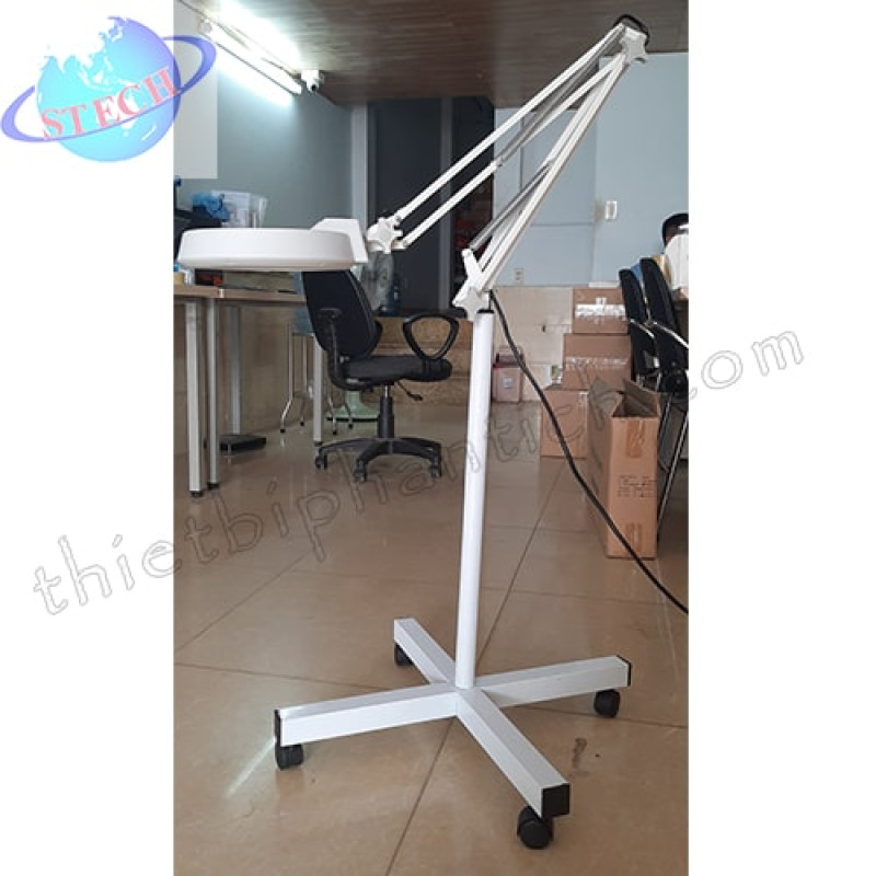 Kính lúp có chân di động, thân gập, thấu kính chữ nhật trắng LT-86F 10X LED 