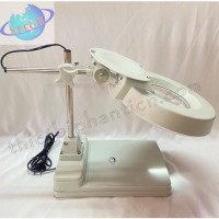 Kính lúp công nghiệp để bàn, thân cọc, gương tròn LT-86B 20X Led