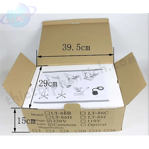 Kính lúp công nghiệp để bàn, thân gập, gương tròn LT-86C 8X Huỳnh Quang 