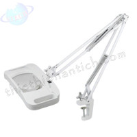 Kính lúp công nghiệp, kẹp bàn, thân gập, thấu kính chữ nhật xanh LT-86G 10X LED