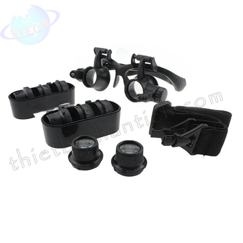 Kính lúp đeo mắt nhiều độ phóng đại LT-86K (10X, 15X, 20X và 25X) LED, nguồn Pin 